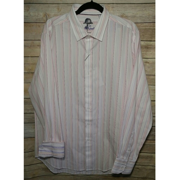 Mens Robert Graham Stripe Dress Shirt - Picture 1 of 7